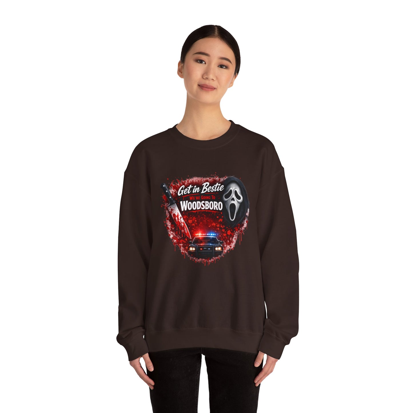 Get in Bestie (Woodsboro) Crewneck Sweatshirt