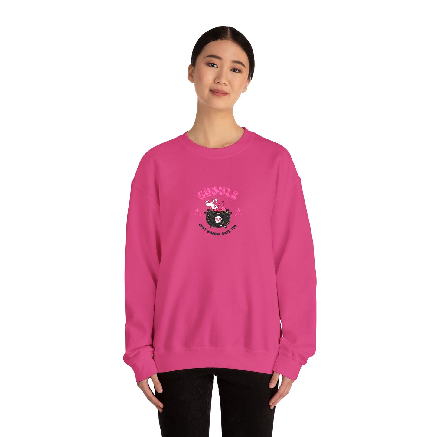 Ghouls Just Wanna Have Fun Crewneck Sweatshirt (Embroidery)