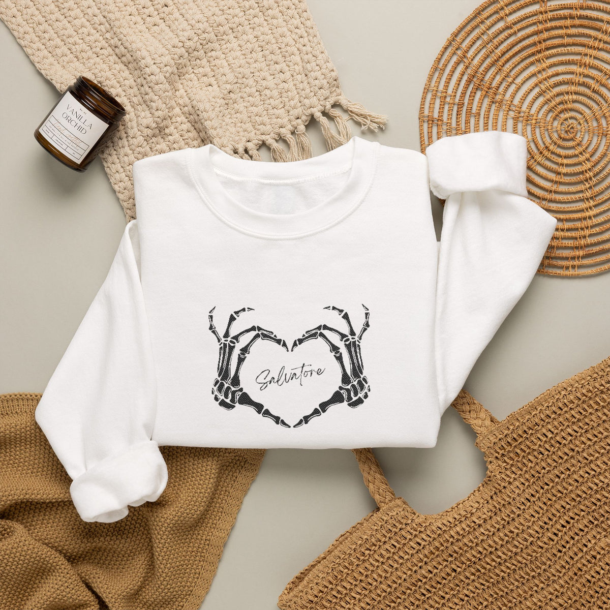 Skeletal Salvatore Crewneck Sweatshirt (Embroidery)