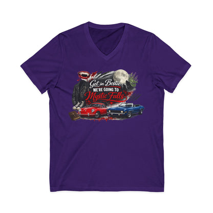 Mystic Falls Unisex Jersey Short Sleeve V-Neck Tee