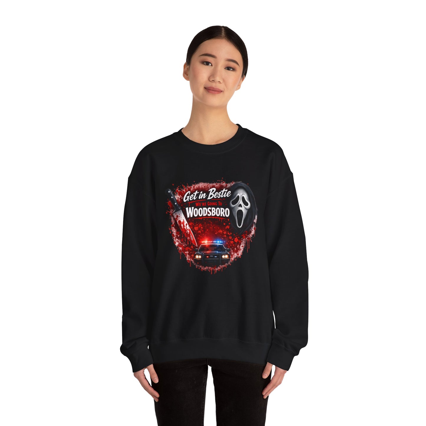 Get in Bestie (Woodsboro) Crewneck Sweatshirt