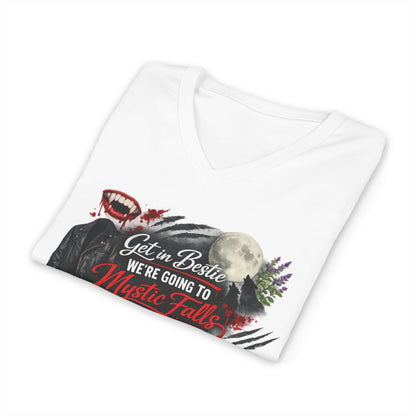 Mystic Falls Unisex Jersey Short Sleeve V-Neck Tee
