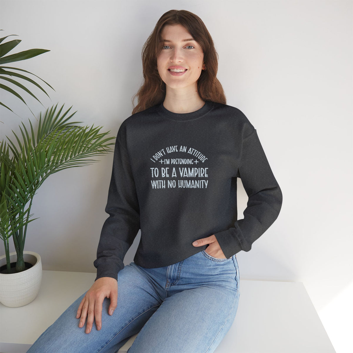 Vampire Humanity Crewneck Sweatshirt (Embroidery)