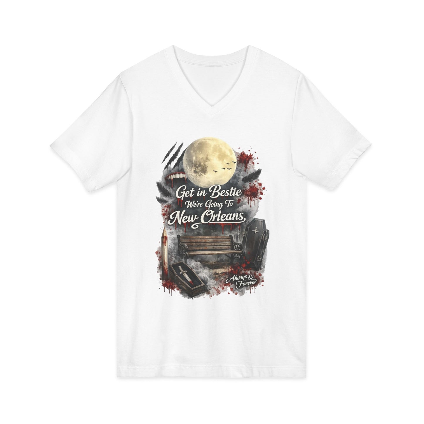 New Orleans Unisex Jersey Short Sleeve V-Neck Tee