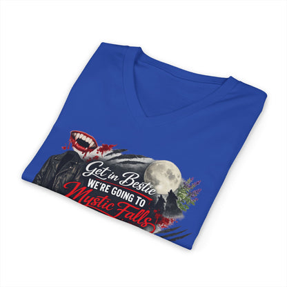 Mystic Falls Unisex Jersey Short Sleeve V-Neck Tee