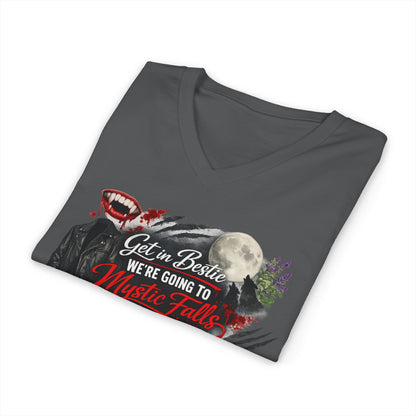 Mystic Falls Unisex Jersey Short Sleeve V-Neck Tee