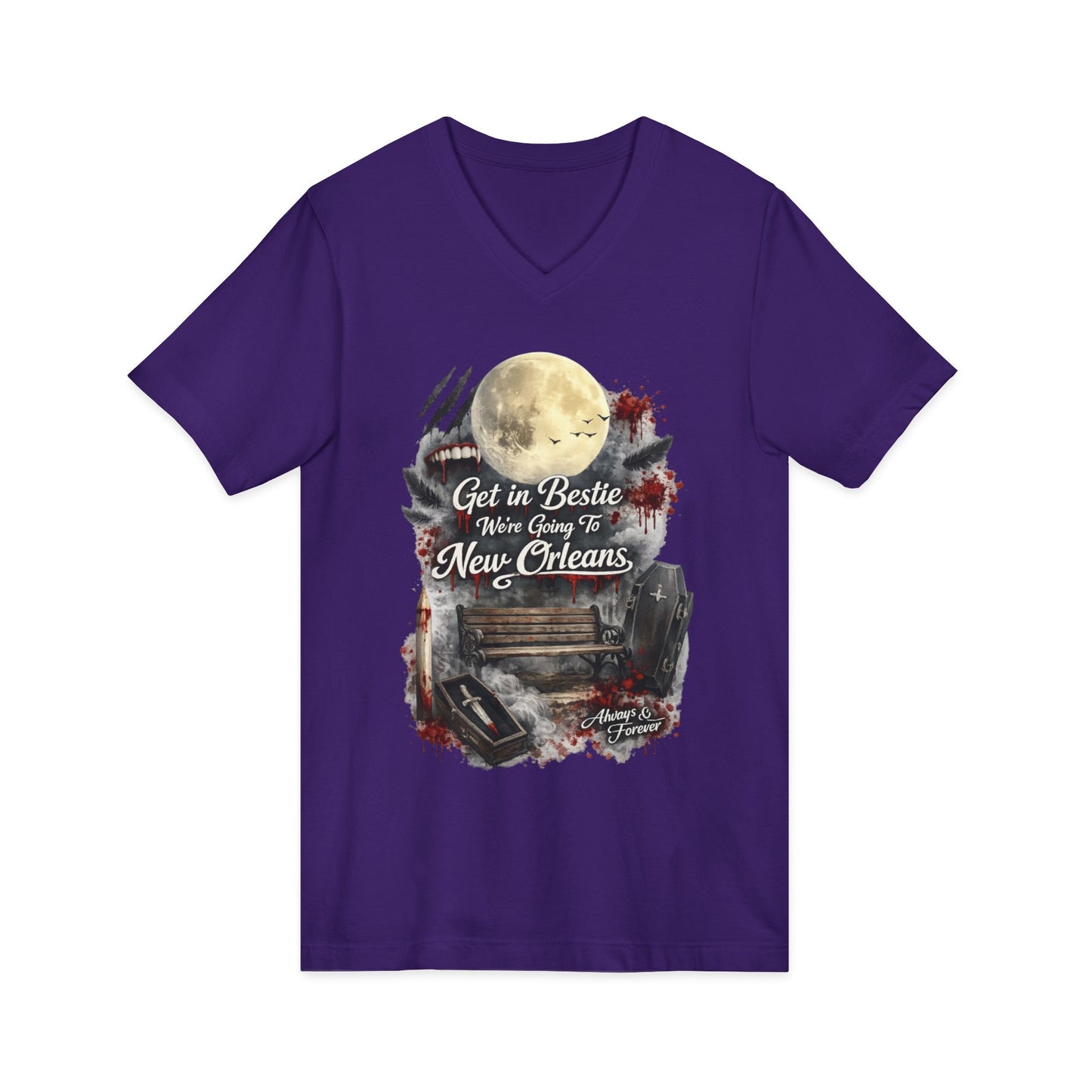 New Orleans Unisex Jersey Short Sleeve V-Neck Tee