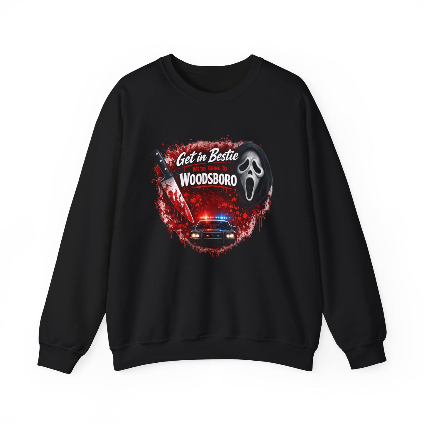 Get in Bestie (Woodsboro) Crewneck Sweatshirt
