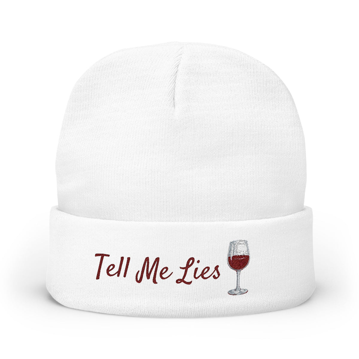 Tell Me Lies Knit Beanie (Embroidery)