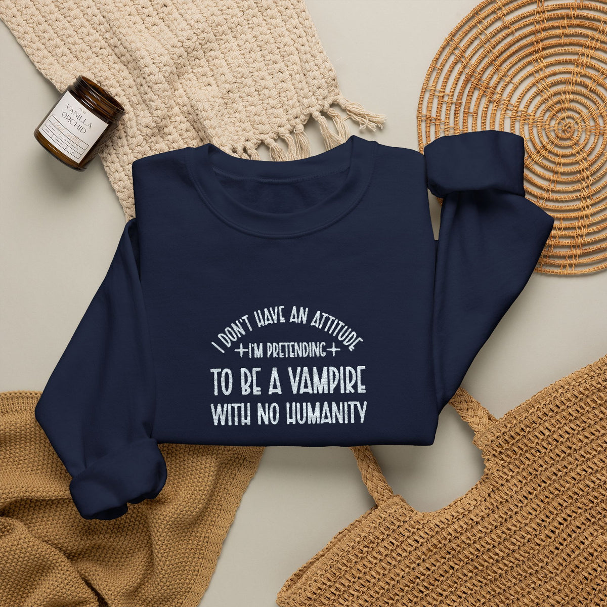 Vampire Humanity Crewneck Sweatshirt (Embroidery)