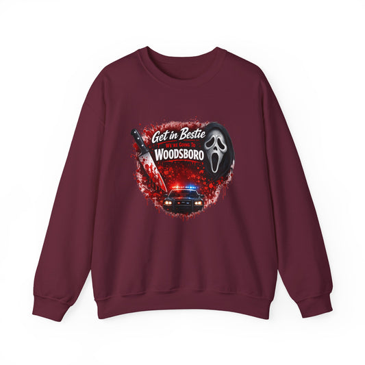 Get in Bestie (Woodsboro) Crewneck Sweatshirt