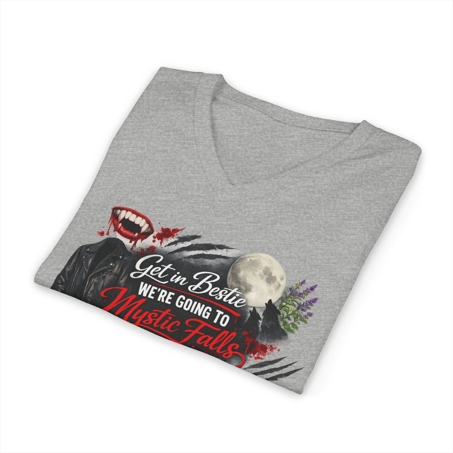 Mystic Falls Unisex Jersey Short Sleeve V-Neck Tee