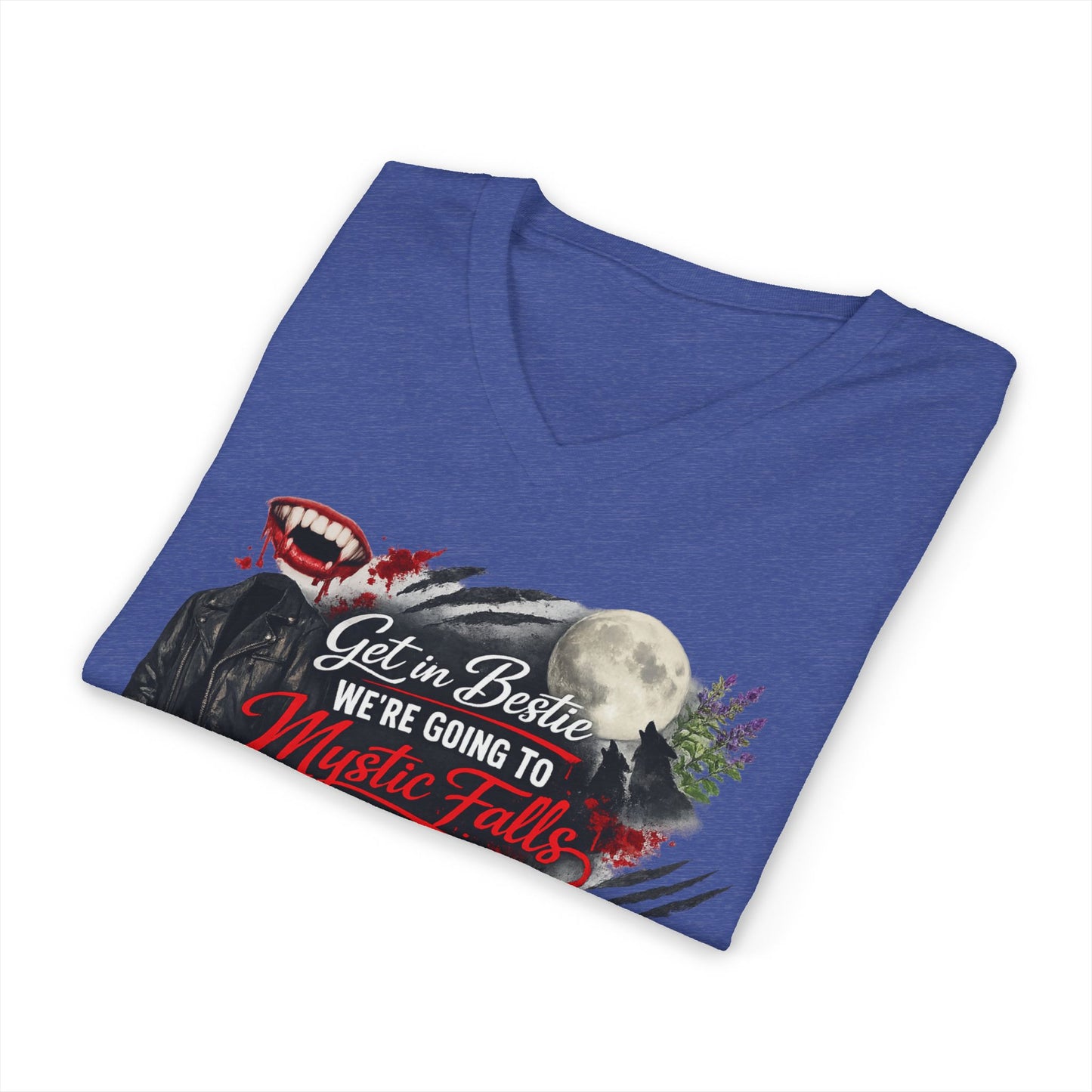 Mystic Falls Unisex Jersey Short Sleeve V-Neck Tee