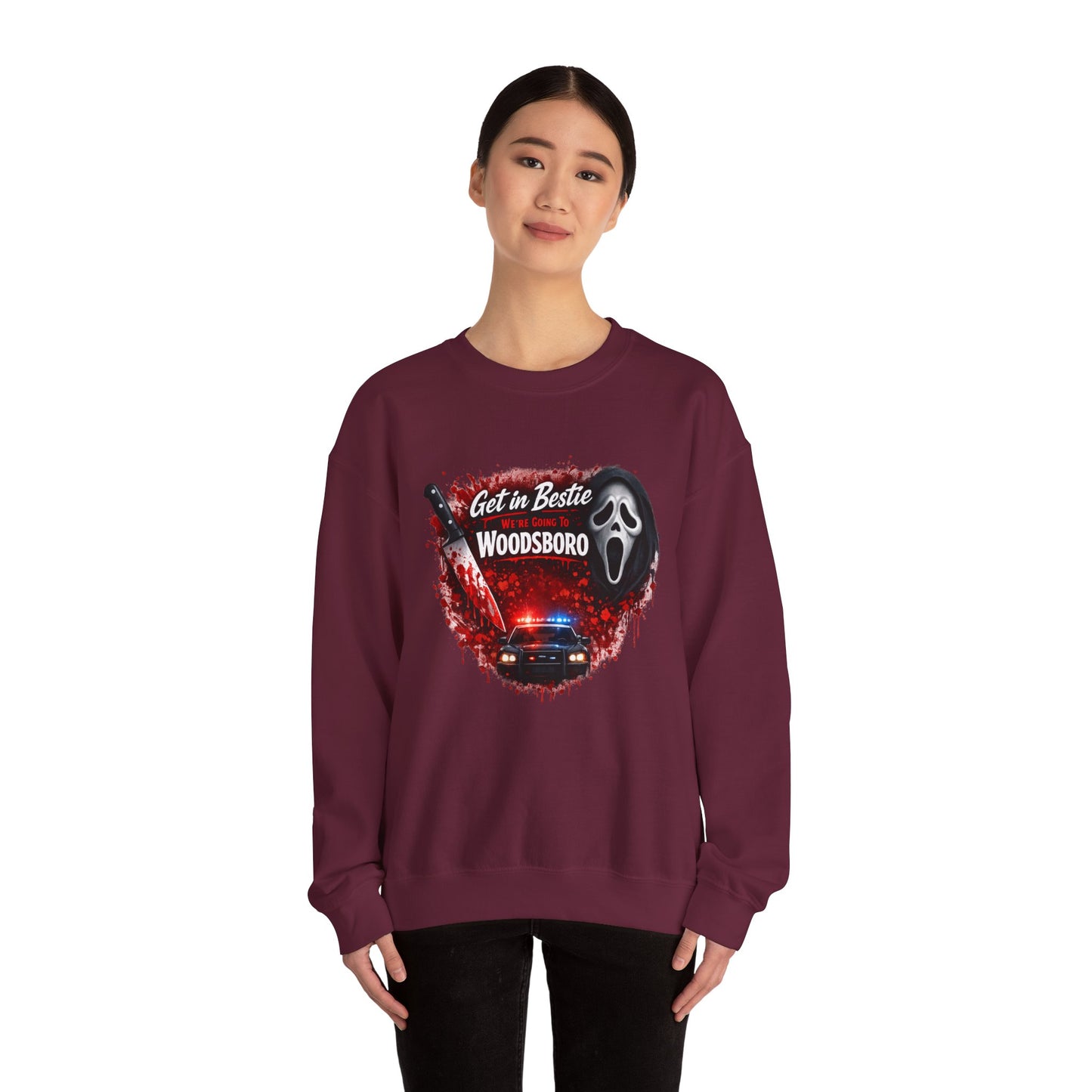 Get in Bestie (Woodsboro) Crewneck Sweatshirt
