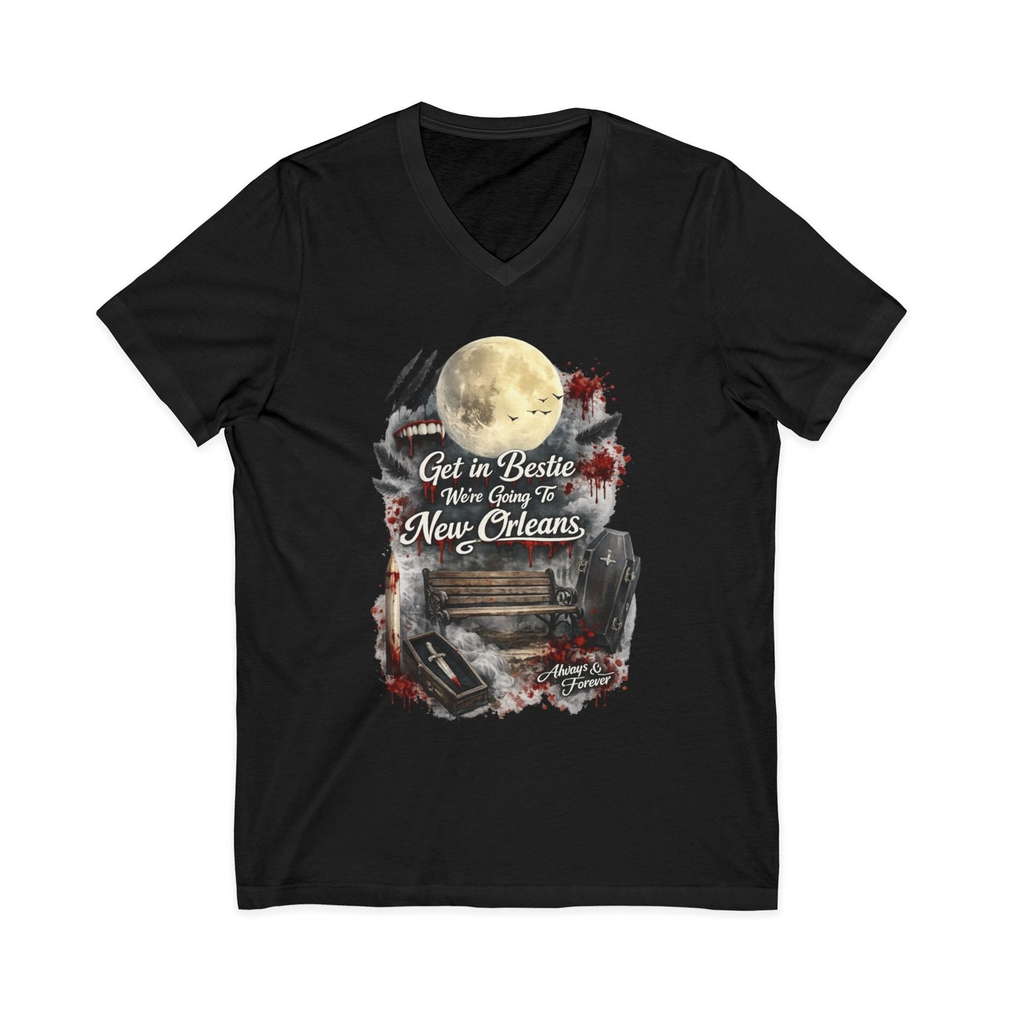 New Orleans Unisex Jersey Short Sleeve V-Neck Tee