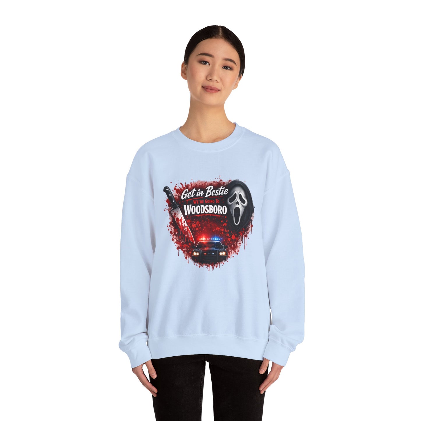 Get in Bestie (Woodsboro) Crewneck Sweatshirt