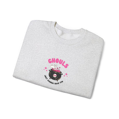 Ghouls Just Wanna Have Fun Crewneck Sweatshirt (Embroidery)