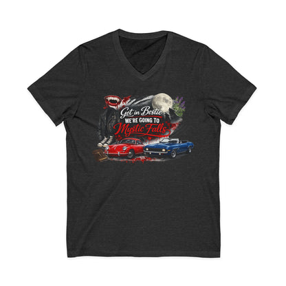 Mystic Falls Unisex Jersey Short Sleeve V-Neck Tee