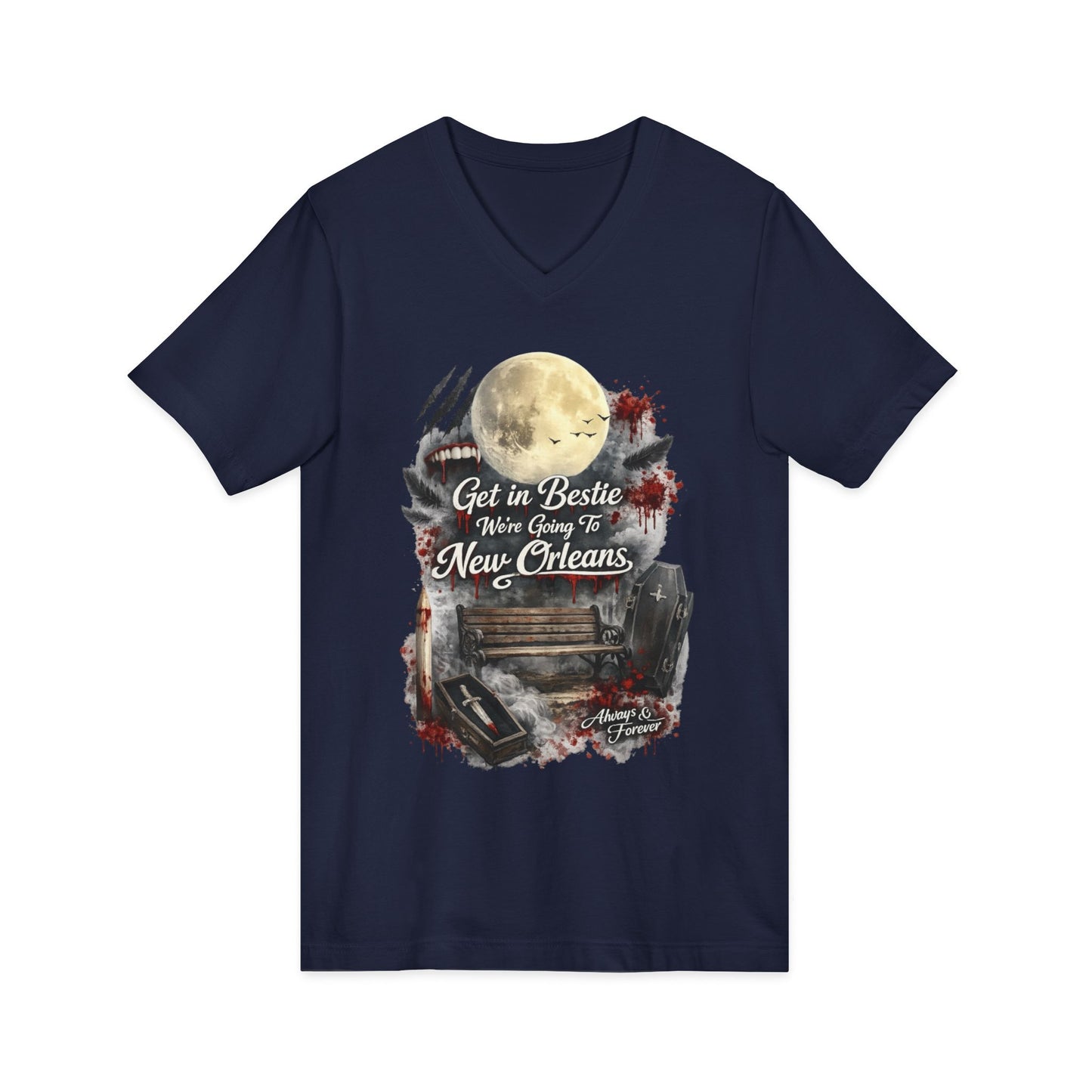 New Orleans Unisex Jersey Short Sleeve V-Neck Tee