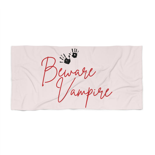 Beware Vampire Beach Towel