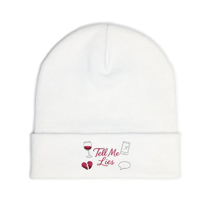 Tell Me Lies Knit Beanie (Embroidery)
