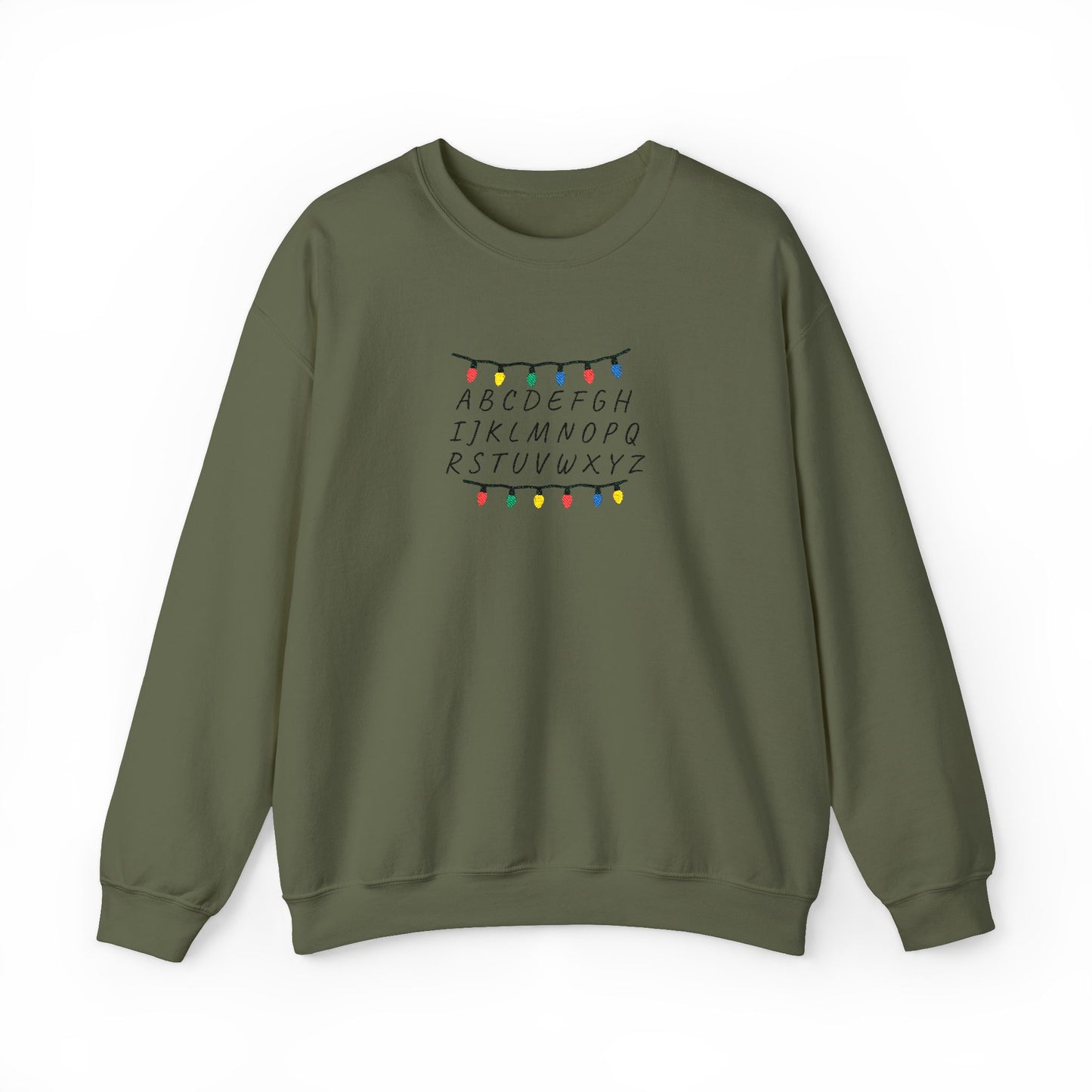Stranger Things Alphabet Crewneck Sweatshirt (Embroidery)