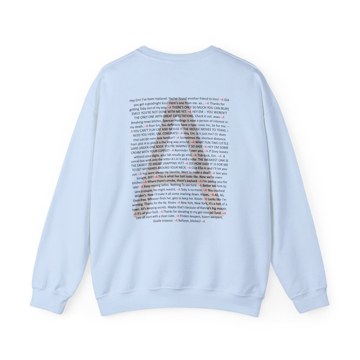 Your Favorite Liar Emily's Txts Crewneck Sweatshirt