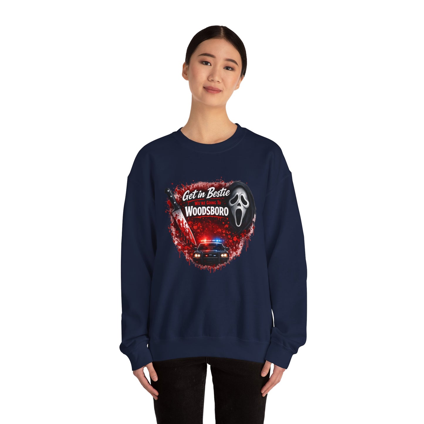 Get in Bestie (Woodsboro) Crewneck Sweatshirt