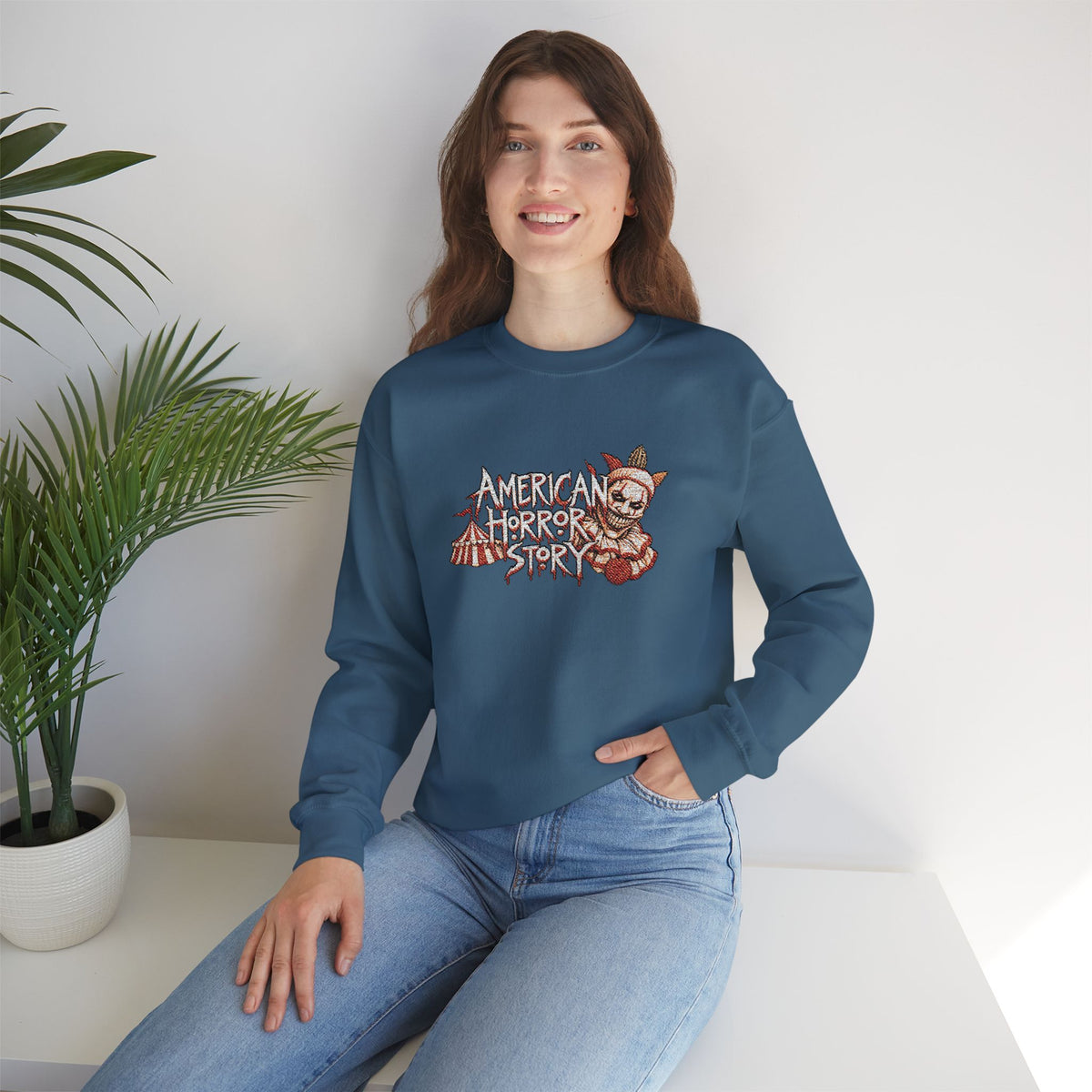 Twisty the Clown Crewneck Sweatshirt (Embroidery)