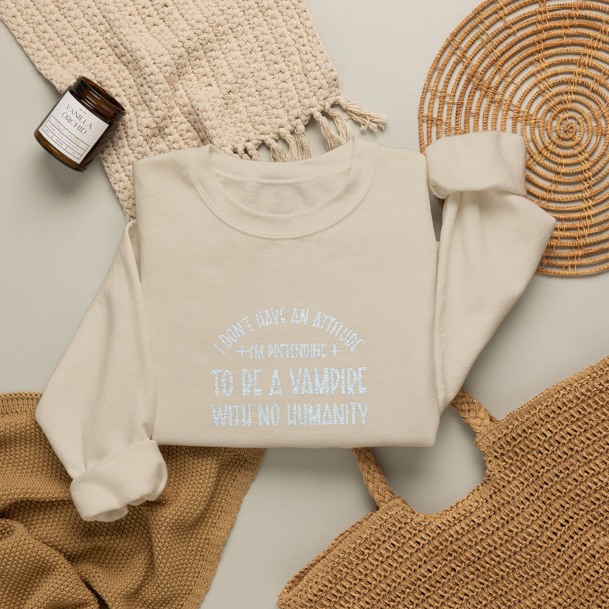 Vampire Humanity Crewneck Sweatshirt (Embroidery)