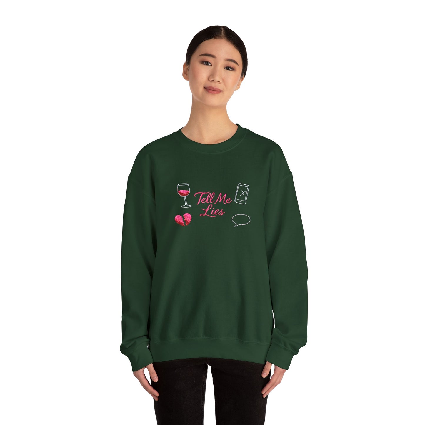 Tell Me Lies Crewneck Sweatshirt (Embroidery)
