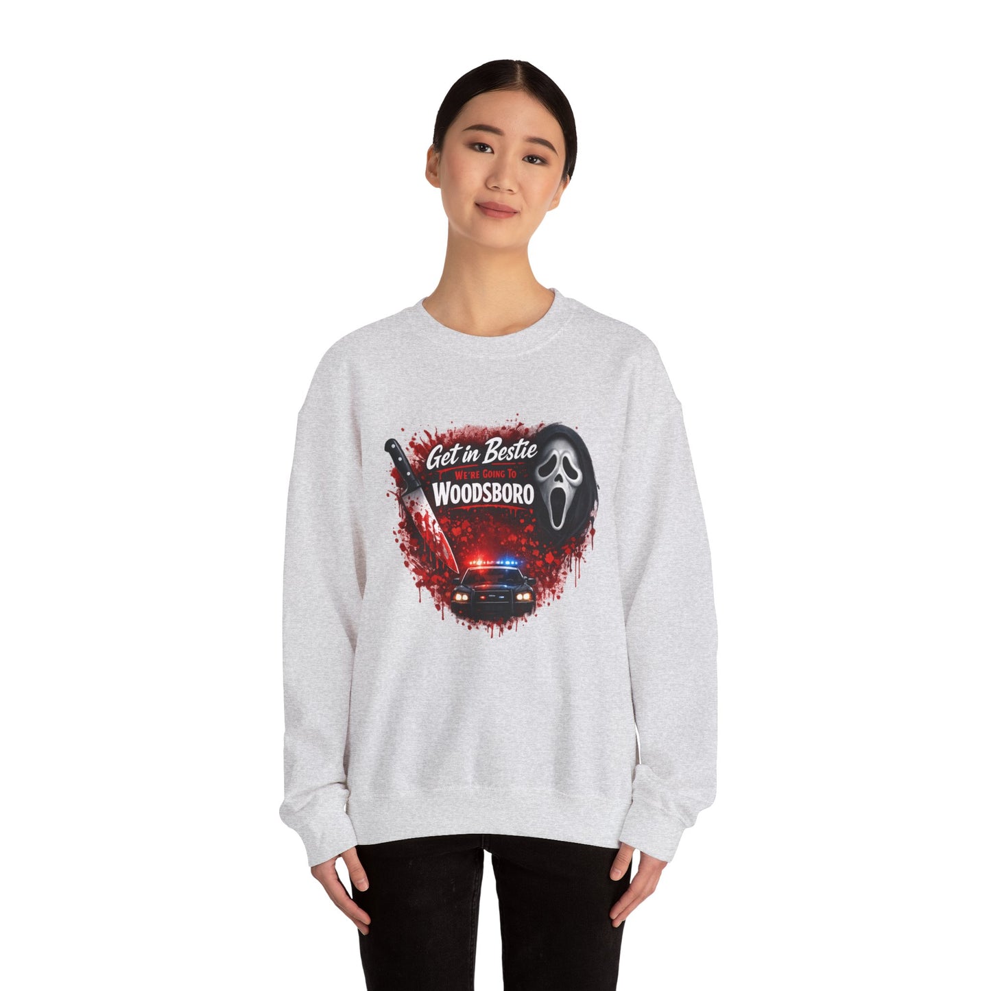Get in Bestie (Woodsboro) Crewneck Sweatshirt