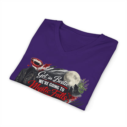 Mystic Falls Unisex Jersey Short Sleeve V-Neck Tee