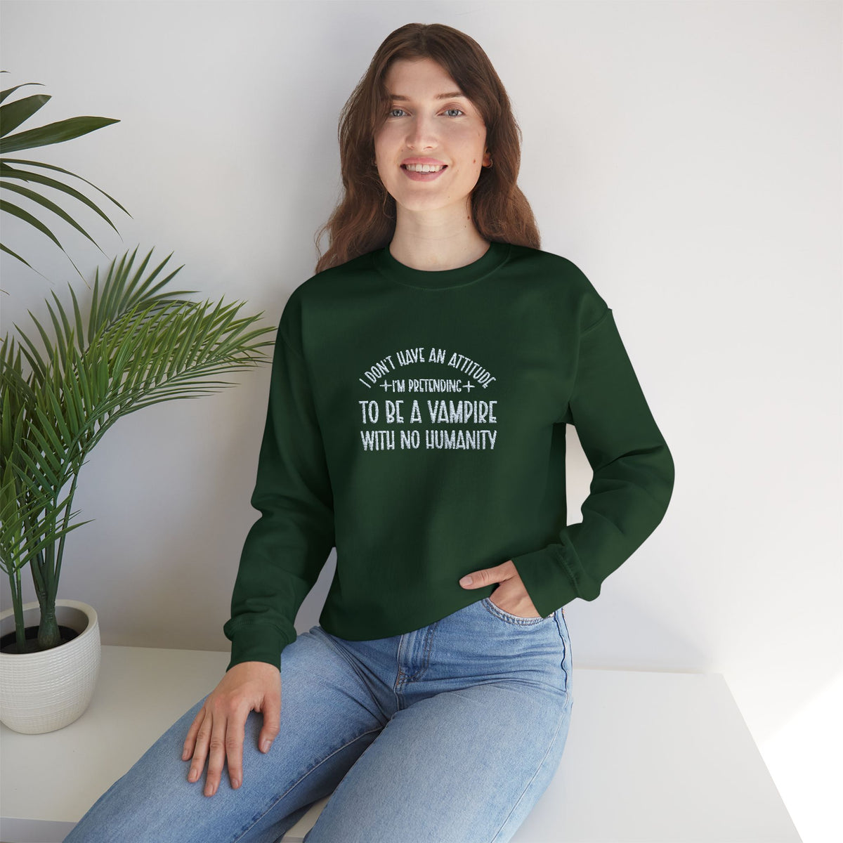 Vampire Humanity Crewneck Sweatshirt (Embroidery)