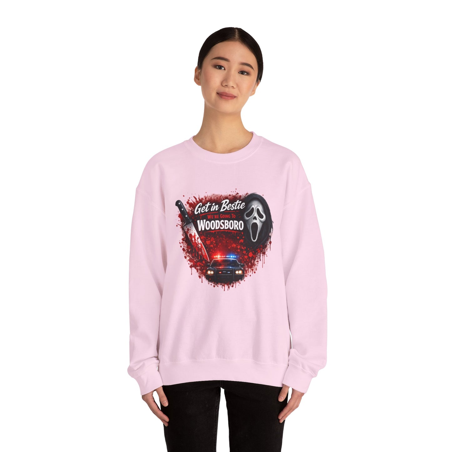 Get in Bestie (Woodsboro) Crewneck Sweatshirt