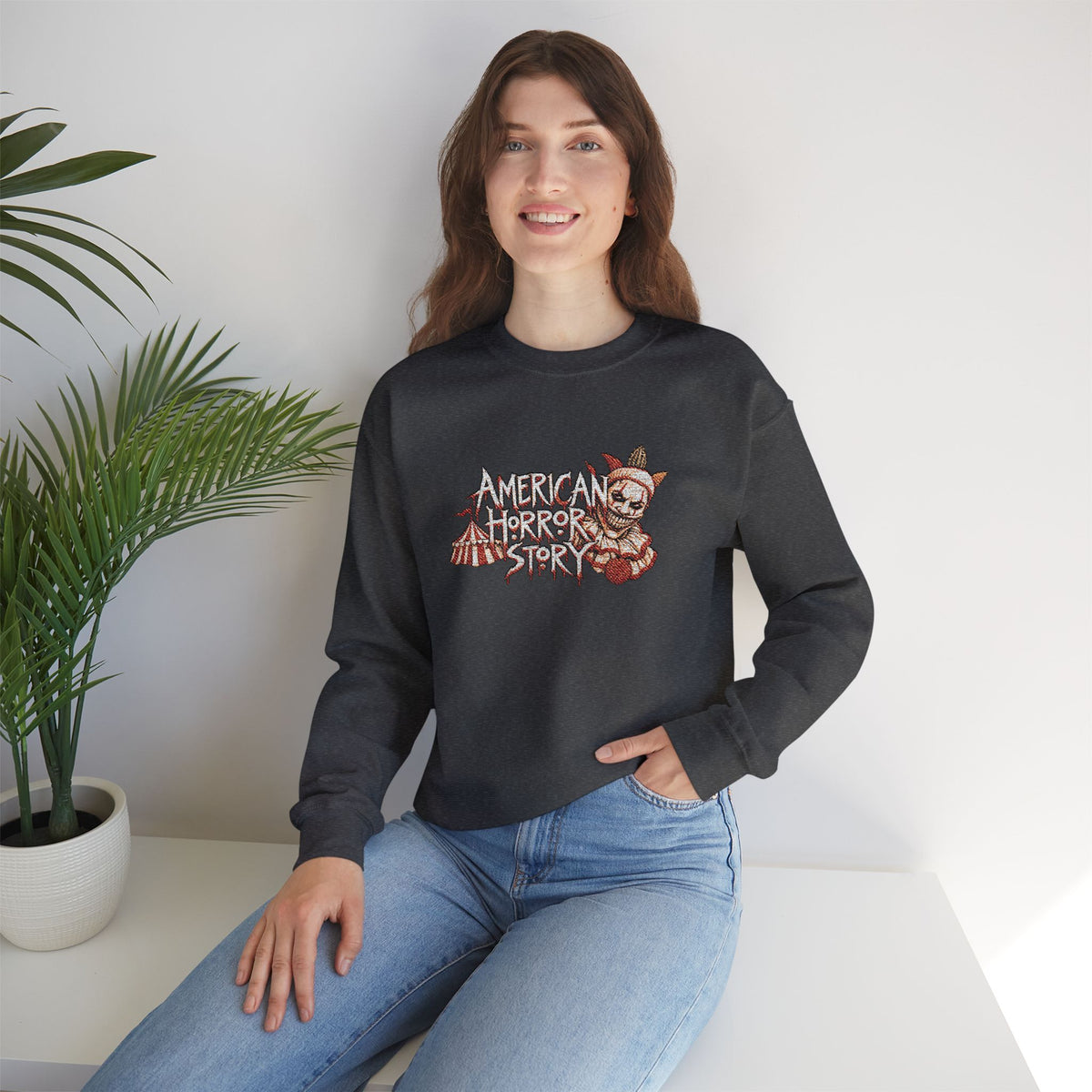 Twisty the Clown Crewneck Sweatshirt (Embroidery)