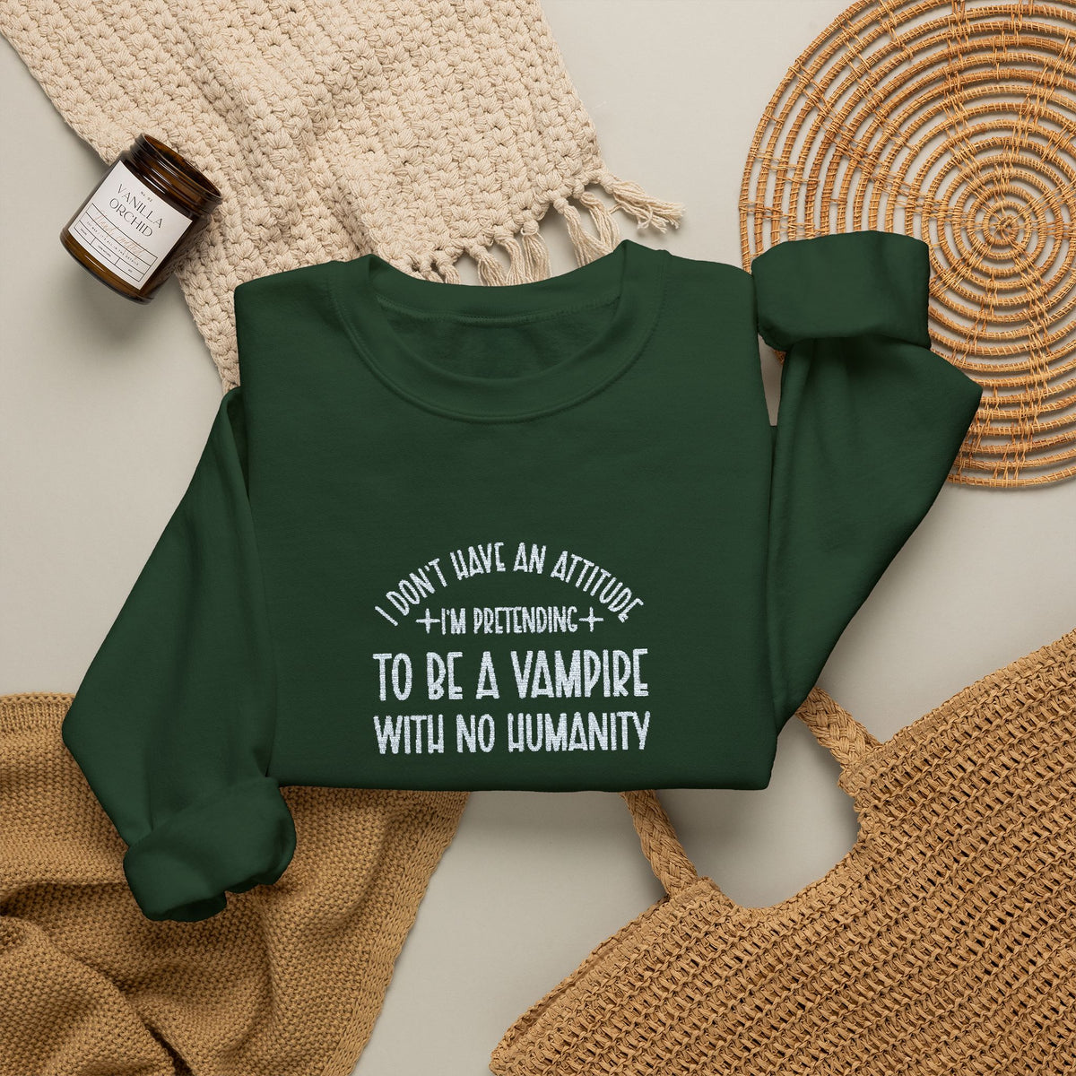 Vampire Humanity Crewneck Sweatshirt (Embroidery)