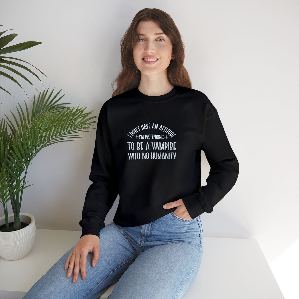 Vampire Humanity Crewneck Sweatshirt (Embroidery)