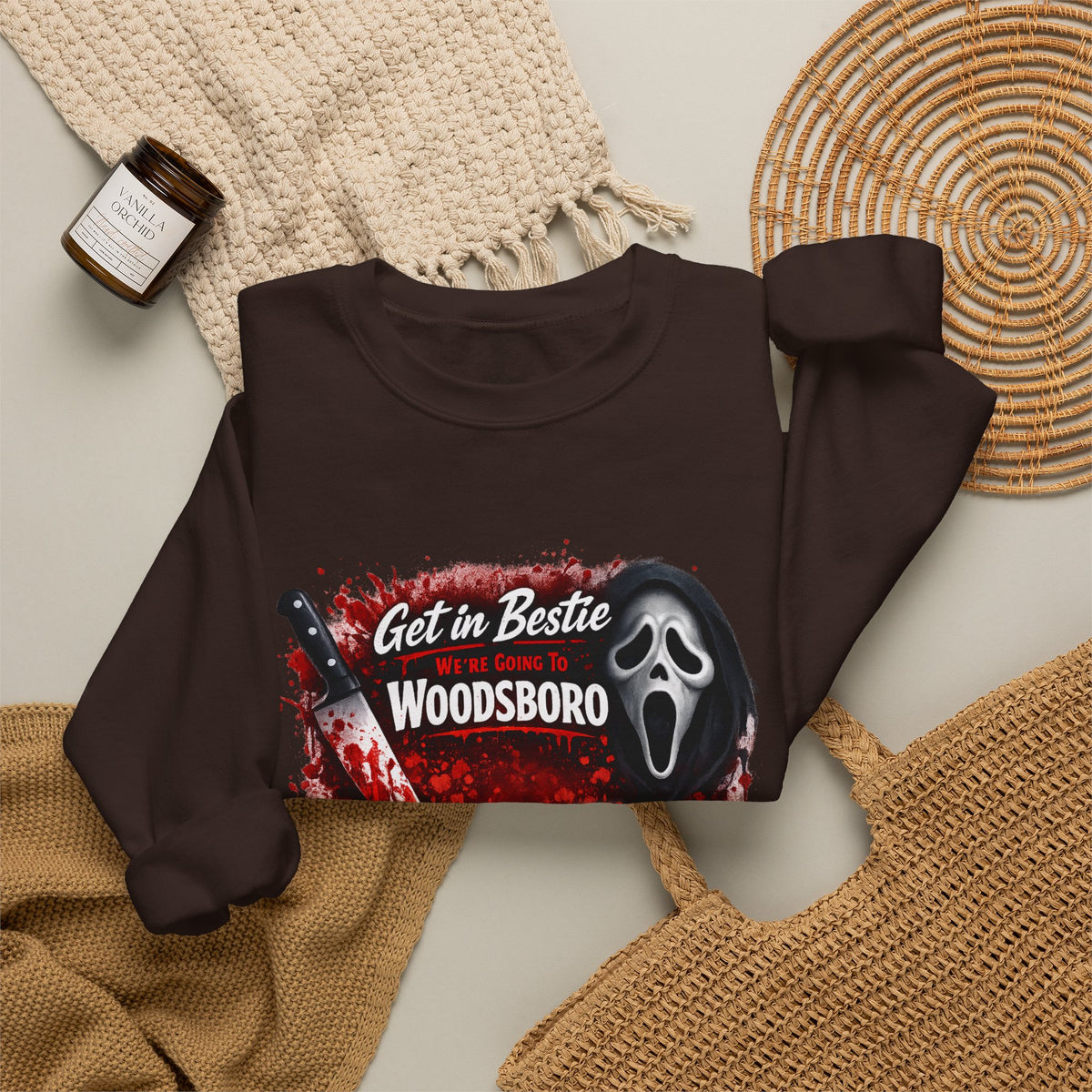 Get in Bestie (Woodsboro) Crewneck Sweatshirt