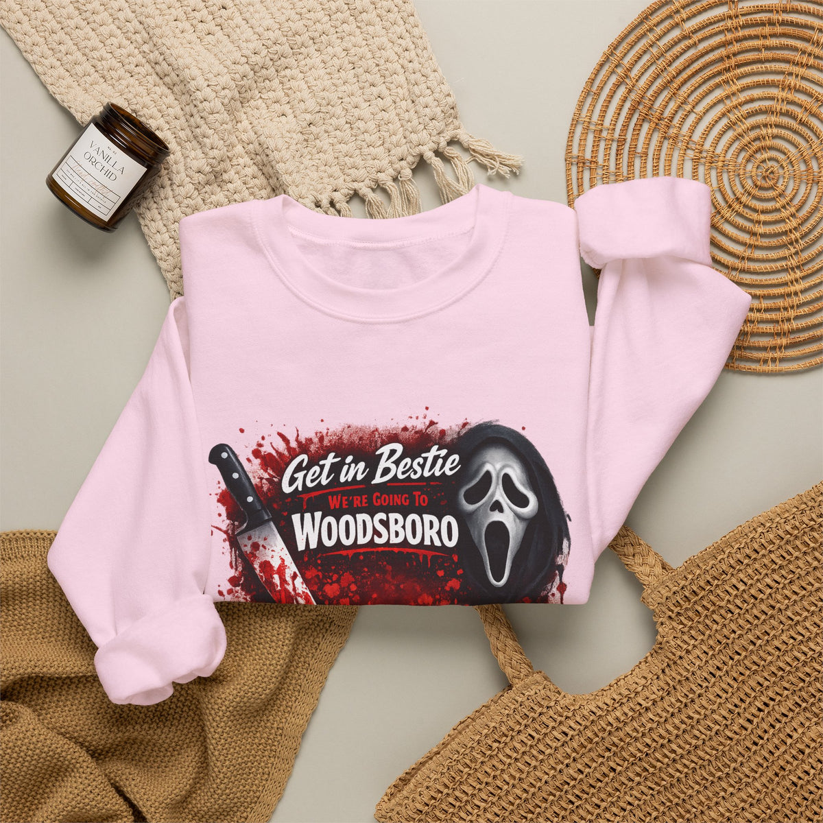Get in Bestie (Woodsboro) Crewneck Sweatshirt