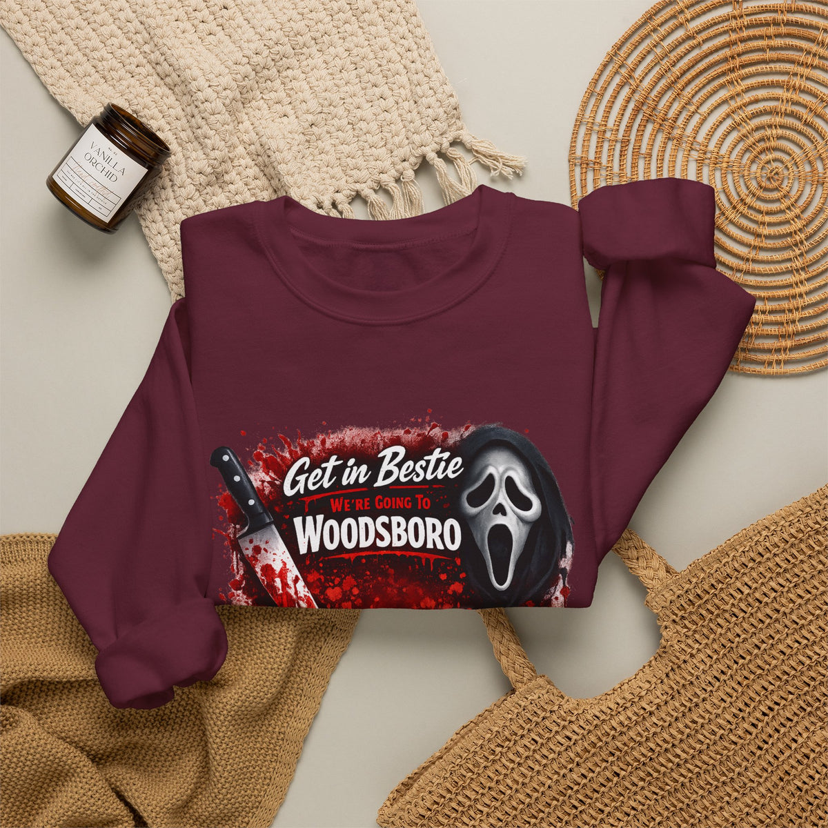 Get in Bestie (Woodsboro) Crewneck Sweatshirt
