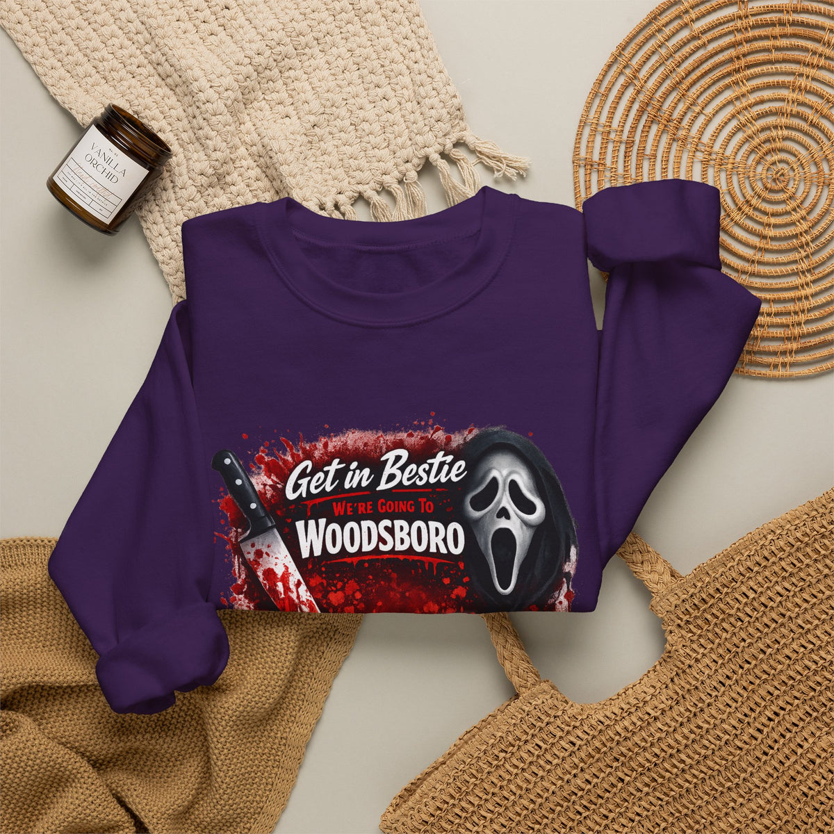 Get in Bestie (Woodsboro) Crewneck Sweatshirt