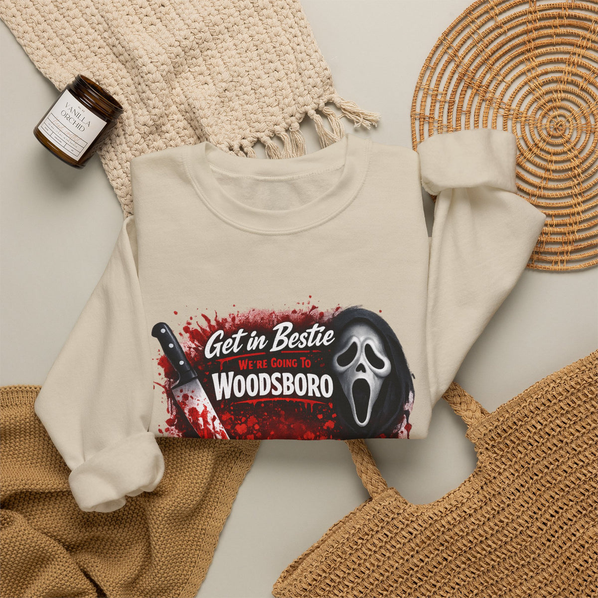 Get in Bestie (Woodsboro) Crewneck Sweatshirt