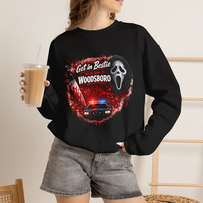 Get in Bestie (Woodsboro) Crewneck Sweatshirt