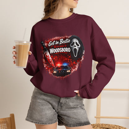 Get in Bestie (Woodsboro) Crewneck Sweatshirt