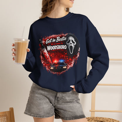 Get in Bestie (Woodsboro) Crewneck Sweatshirt